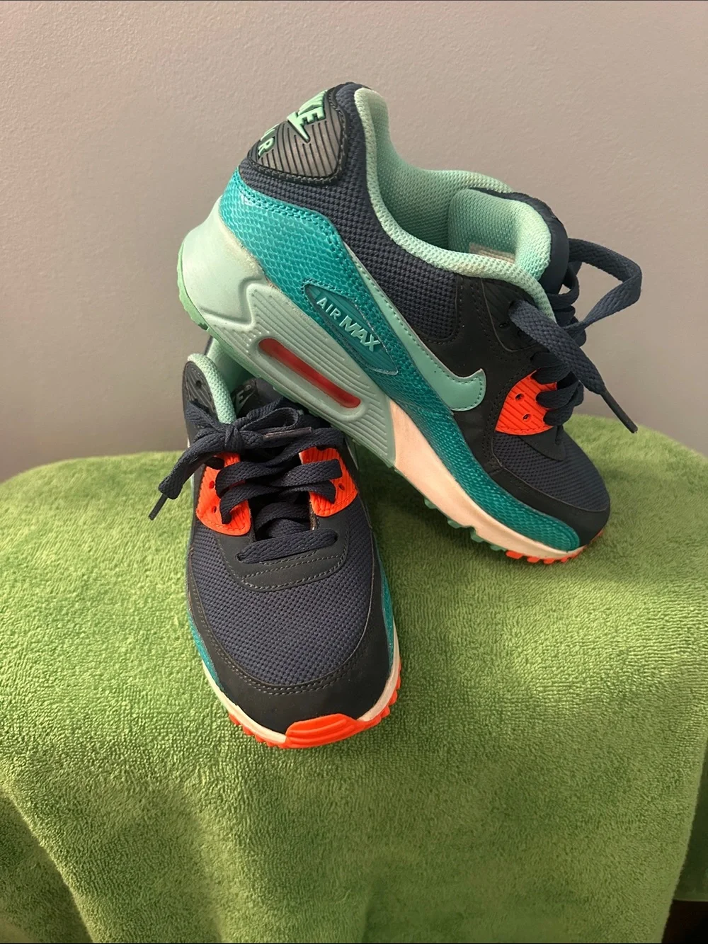 Nike Kids Air Max Navy Teal Coral Active Sneakers